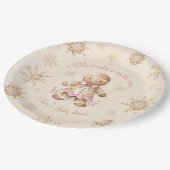 ジンジャーブレッド少し甘いクリスマスの赤ちゃんシャワー ペーパープレート (アングル)