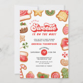 ジンジャーブレッド少し甘いクリスマスの赤ちゃんシャワー 招待状 (正面)