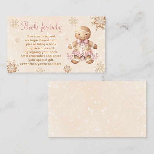 ジンジャーブレッド少女赤ちゃんシャワー本ベビーカード エンクロージャーカード (正面/裏面)