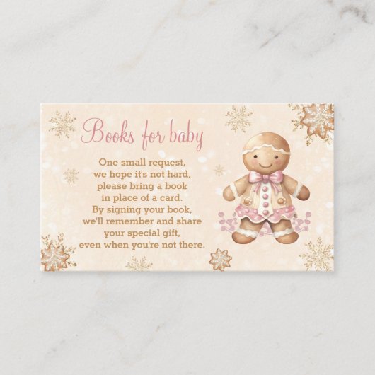 ジンジャーブレッド少女赤ちゃんシャワー本ベビーカード エンクロージャーカード (正面)