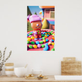 ジンジャーブレッド少年が良く作る – クリスマスアート ポスター (キッチン)