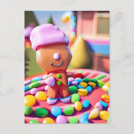 ジンジャーブレッド少年が良く作る – クリスマスアート ポストカード