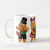 ジンジャーブレッド少年とジンジャーブレッド女の子クリスマス コーヒーマグカップ (左)