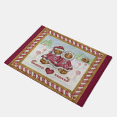 ジンジャーブレッド少年と女の子のフォーマット ドアマット (アングル)