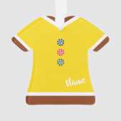 ジンジャーブレッド少年シャツイエロークリスマス オーナメント (正面)