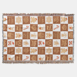 ジンジャーブレッド市松模様にクッキーパターン スローブランケット