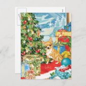 ジンジャーブレッド希望Chihuahuaクリスマスアート シーズンポストカード (正面/裏面)