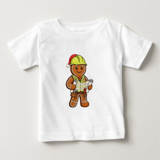 ジンジャーブレッド建設作業員クリスマス 2026   ベビーTシャツ (正面)