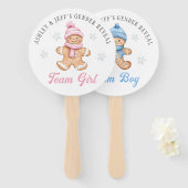 ジンジャーブレッド性別で投票を明らかにする ハンドファン (正面&裏面)