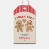ジンジャーブレッド性別リビールありがとうメッセージカード ギフトタグ (正面)