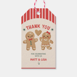 ジンジャーブレッド性別リビールありがとうメッセージカード ギフトタグ