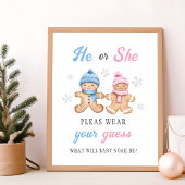 ジンジャーブレッド性別衣服を明らかにする推測サイン ポスター