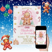 ジンジャーブレッド我々の小さなクッキーは1を回している 招待状