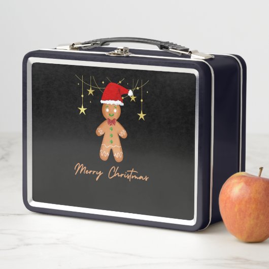 ジンジャーブレッド挨拶クリスマス メタルランチボックス (インサイチュ)