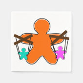 ジンジャーブレッド操り人形マスター制御キャラクター スタンダードカクテルナプキン (正面)