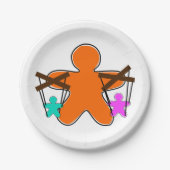 ジンジャーブレッド操り人形マスター制御キャラクター ペーパープレート (正面)