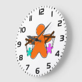 ジンジャーブレッド操り人形マスター制御キャラクター ラージ壁時計 (傾斜)