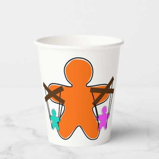 ジンジャーブレッド操り人形マスター制御キャラクター 紙コップ (正面)