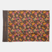 ジンジャーブレッド柑橘系スパイスクリスマスファミリー名を追加 キッチンタオル (横)