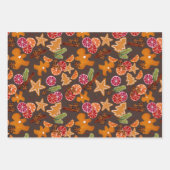 ジンジャーブレッド柑橘系スパイスジンジャムクリ素朴スマス ラッピングペーパーシート (正面)