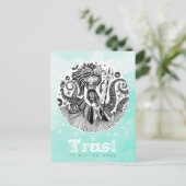 ジンジャーブレッド海の魔女 |パステルグリーン葉書 ポストカード (スタンド正面)