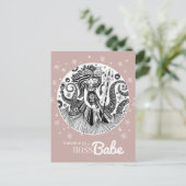 ジンジャーブレッド海の魔女 | 濃いバラ金ゴールドピンク ポストカード (スタンド正面)