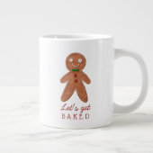 ジンジャーブレッド焼いたクッキーのクリスマス ジャンボコーヒーマグカップ (右)