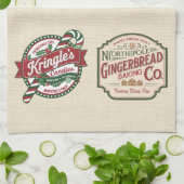 ジンジャーブレッド熱チョコレートキャンディエグノクリスマス キッチンタオル (折り畳み)