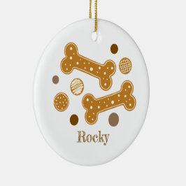 ジンジャーブレッド犬の骨 セラミックオーナメント