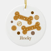 ジンジャーブレッド犬の骨 セラミックオーナメント (正面)