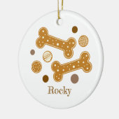 ジンジャーブレッド犬の骨 セラミックオーナメント (左)