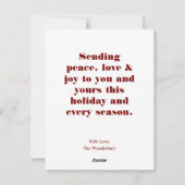 ジンジャーブレッド猫ちゃんズモノグラム – フラットホリデーカード シーズンカード (裏面)