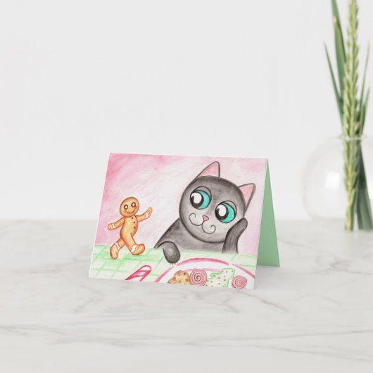 ジンジャーブレッド猫クリスマスカード シーズンカード (正面)