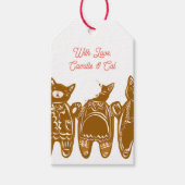 ジンジャーブレッド猫絵を描 – 手(カスタマイズ) ギフトタグ (正面)