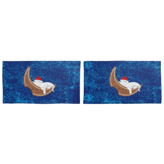 ジンジャーブレッド猫 枕カバー (正面-セット)