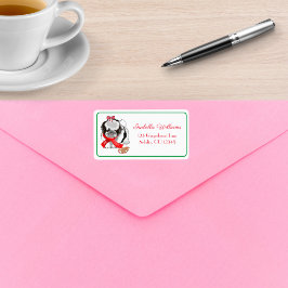 ジンジャーブレッド玩具入りミッシーで可愛らしいシーズー(犬)Tzu ラベル