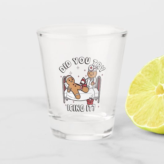 ジンジャーブレッド看護クリスマスにアイシングしてみた ショットグラス (正面)