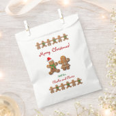 ジンジャーブレッド祝クッキーのクリスマス フェイバーバッグ (クリップ留めされた状態)