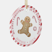 ジンジャーブレッド私の初めてのクリスマス女の子採用ギフト セラミックオーナメント (右)