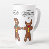 ジンジャーブレッド私の足はユーモアを痛める カフェラテマグ (右アングル)