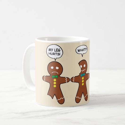 ジンジャーブレッド私の足はユーモアを痛める コーヒーマグカップ (正面左)