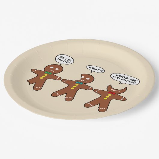 ジンジャーブレッド私の足はユーモアを痛める ペーパープレート (アングル)