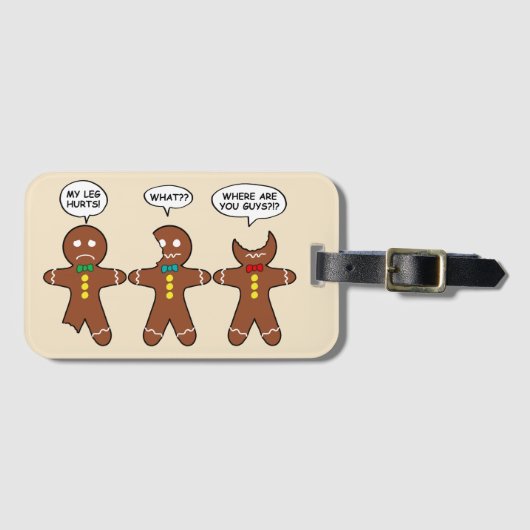 ジンジャーブレッド私の足はユーモアを痛める ラゲッジタグ (正面横)