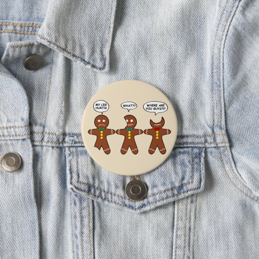 ジンジャーブレッド私の足はユーモアを痛める 缶バッジ (インサイチュ)