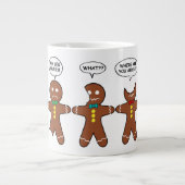 ジンジャーブレッド私の足は白いユーモアを痛める ジャンボコーヒーマグカップ (正面)