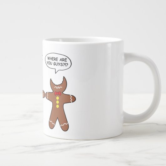 ジンジャーブレッド私の足は白いユーモアを痛める ジャンボコーヒーマグカップ (右)