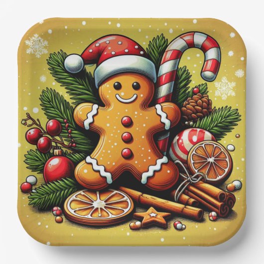 ジンジャーブレッド紙プレート! ペーパープレート (正面)