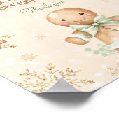 ジンジャーブレッド緑の赤ちゃんシャワーおむつラッフルサイン ポスター (角)