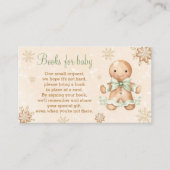 ジンジャーブレッド緑ベビーシャワーブックベビーカード エンクロージャーカード (正面)