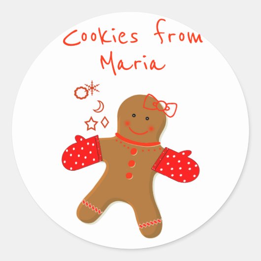 ジンジャーブレッド自家製ベーカリーラベル ラウンドシール (正面)